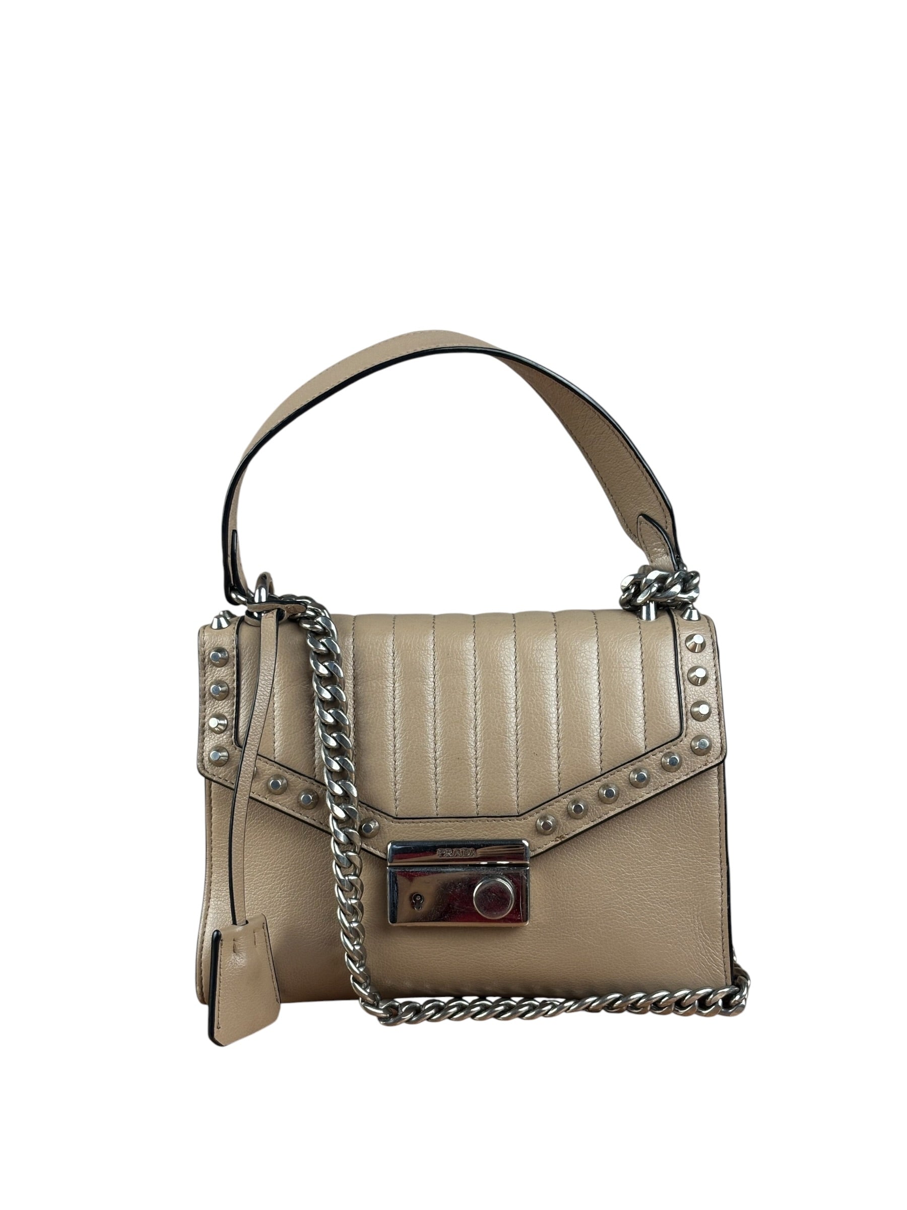 Prada Studded Glace Calf Cross Body