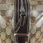 Gucci Vintage GG Coated Canvas Crystal Boston Handbag