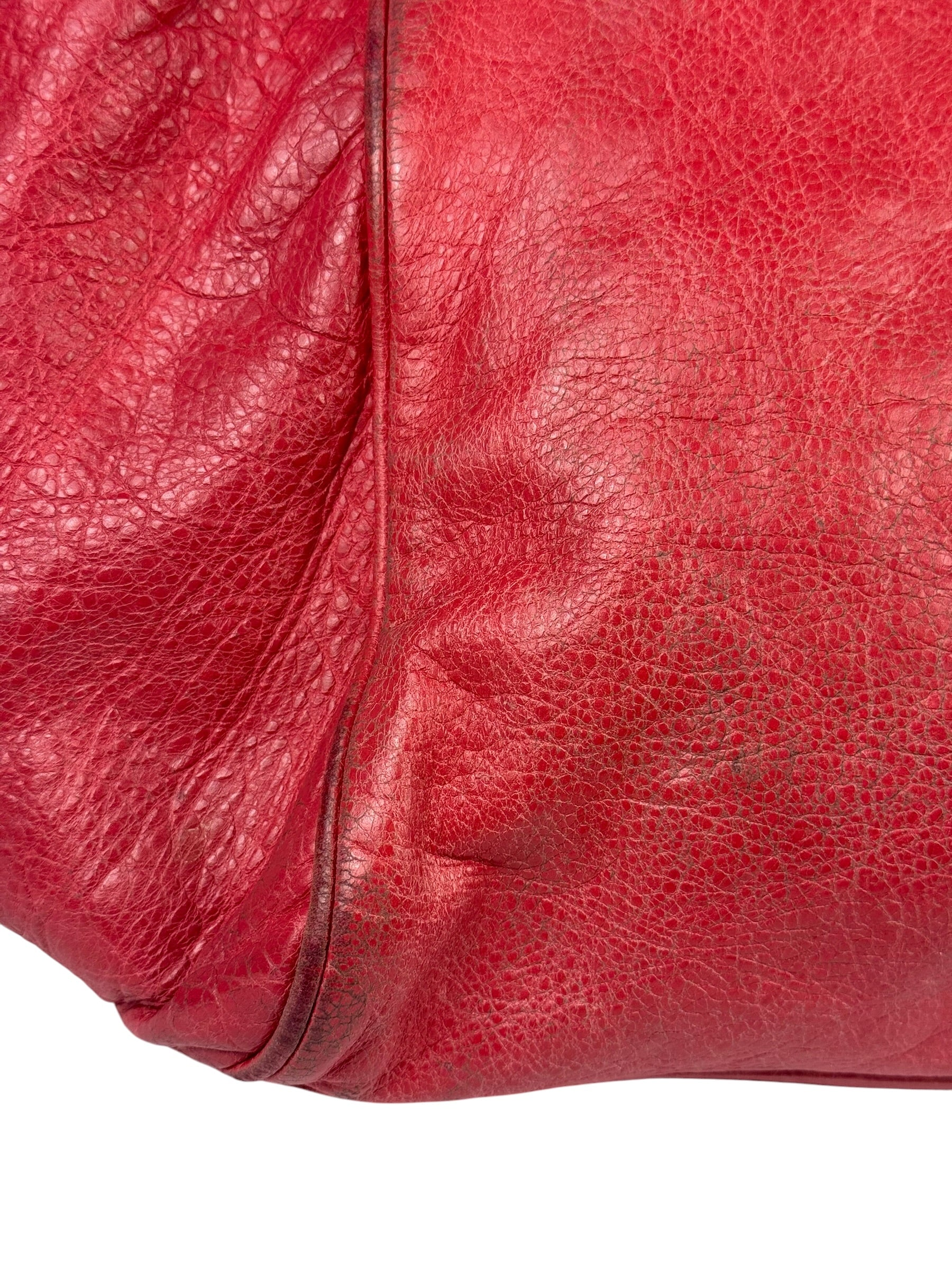 Balenciaga Red Leather Le City Tote