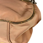 Prada Soft Dusty Rose Tessuto Nylon Snakeskin Trim Multi-Pocket Shoulder Bag