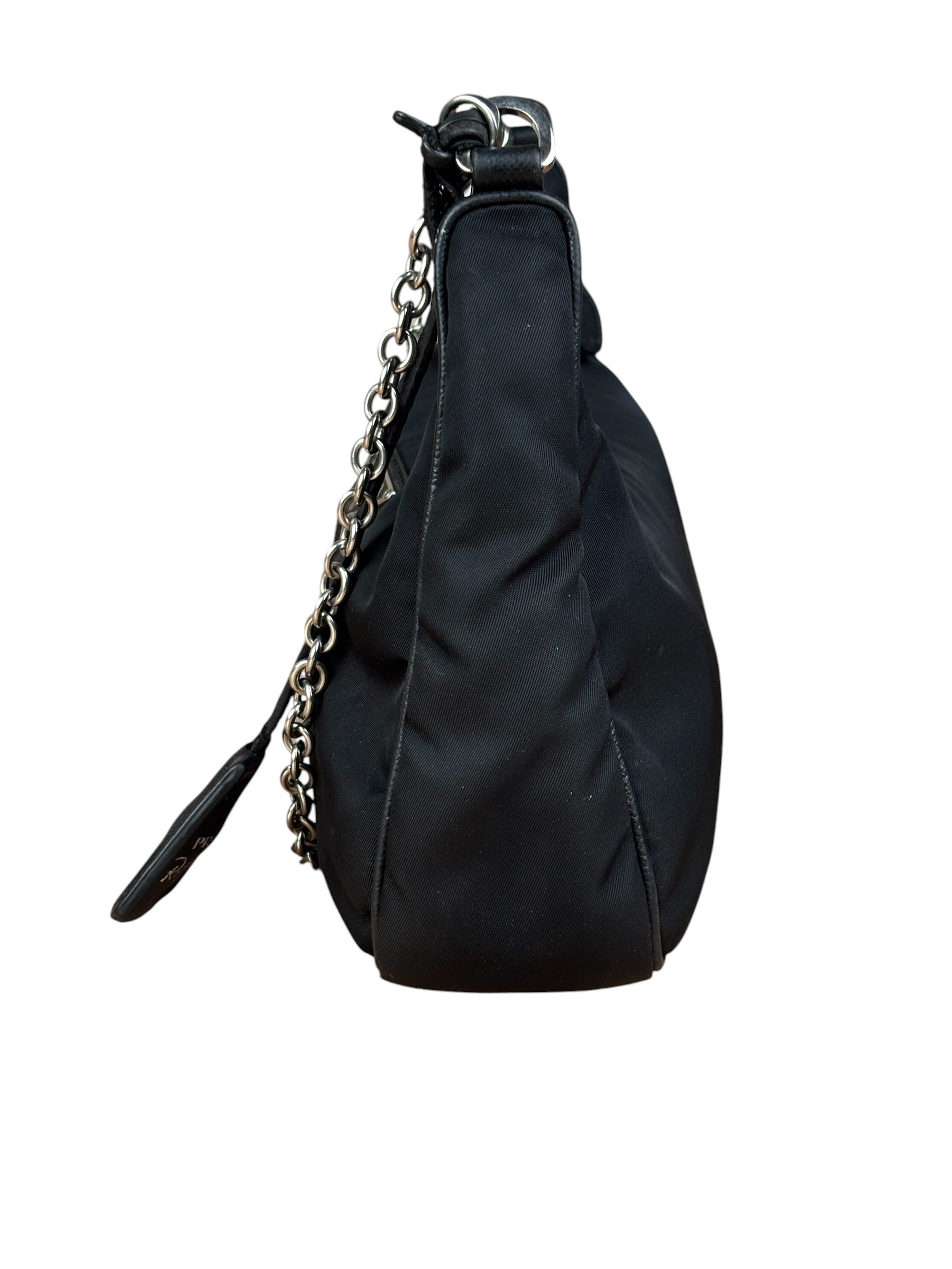 Prada Black Nylon Leather Trim Re-Edition 2005 Two-Way Bag