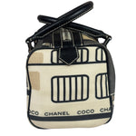 Chanel Cream Leather Coated Canvas Le Train Boston Bag 2006