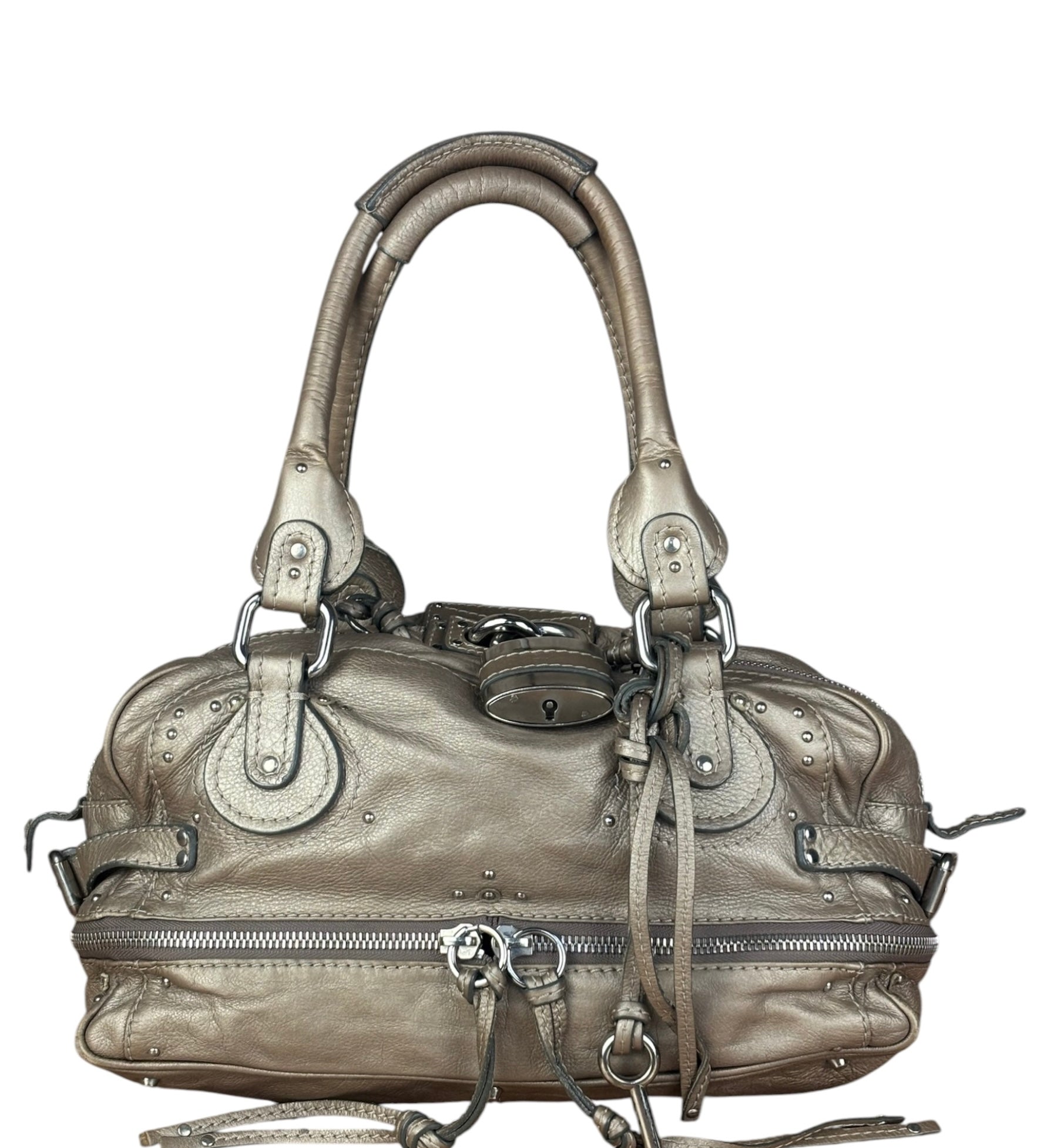 Chloe Metallic Taupe Vintage Paddington