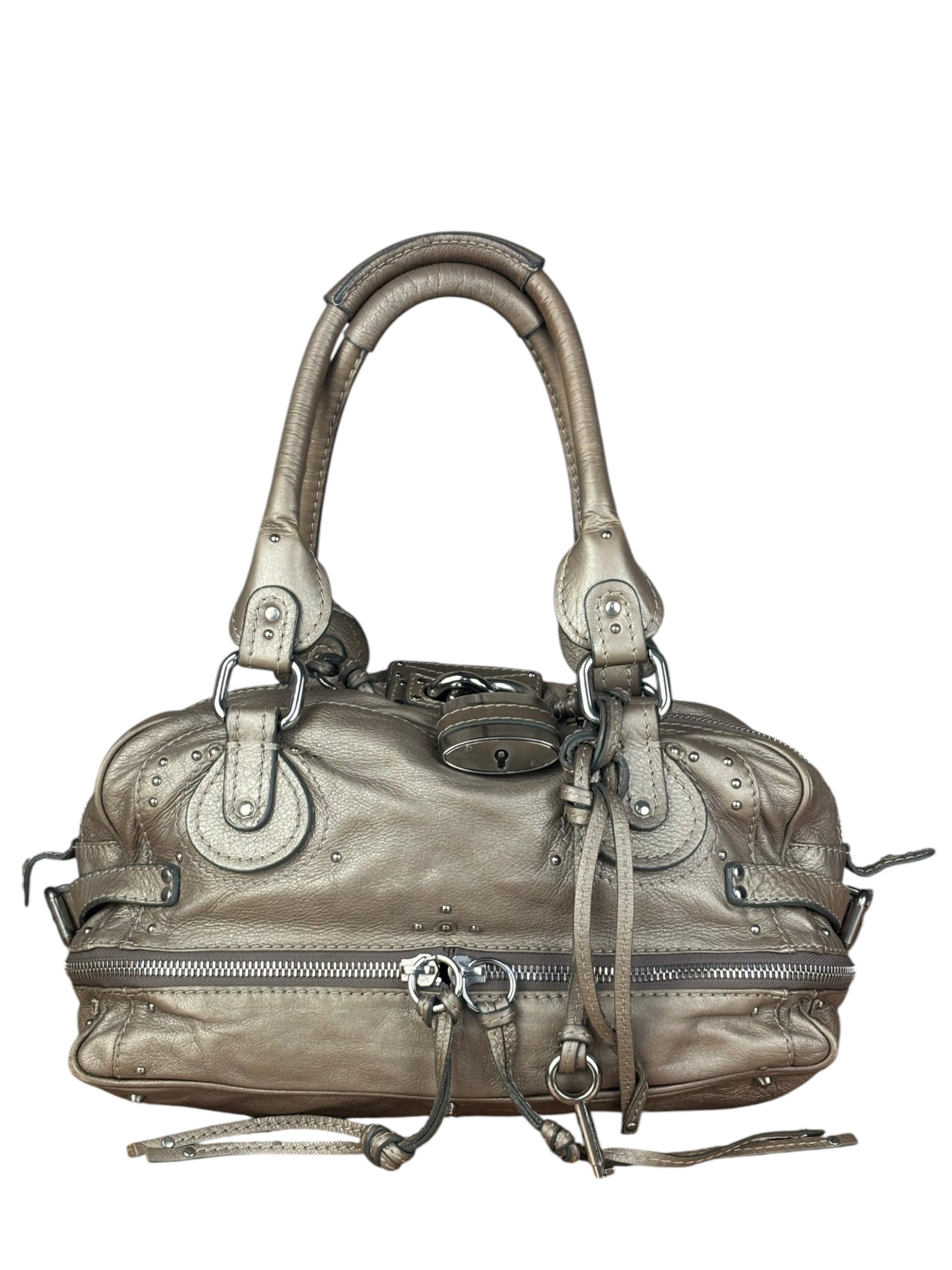 Chloe Metallic Taupe Vintage Paddington