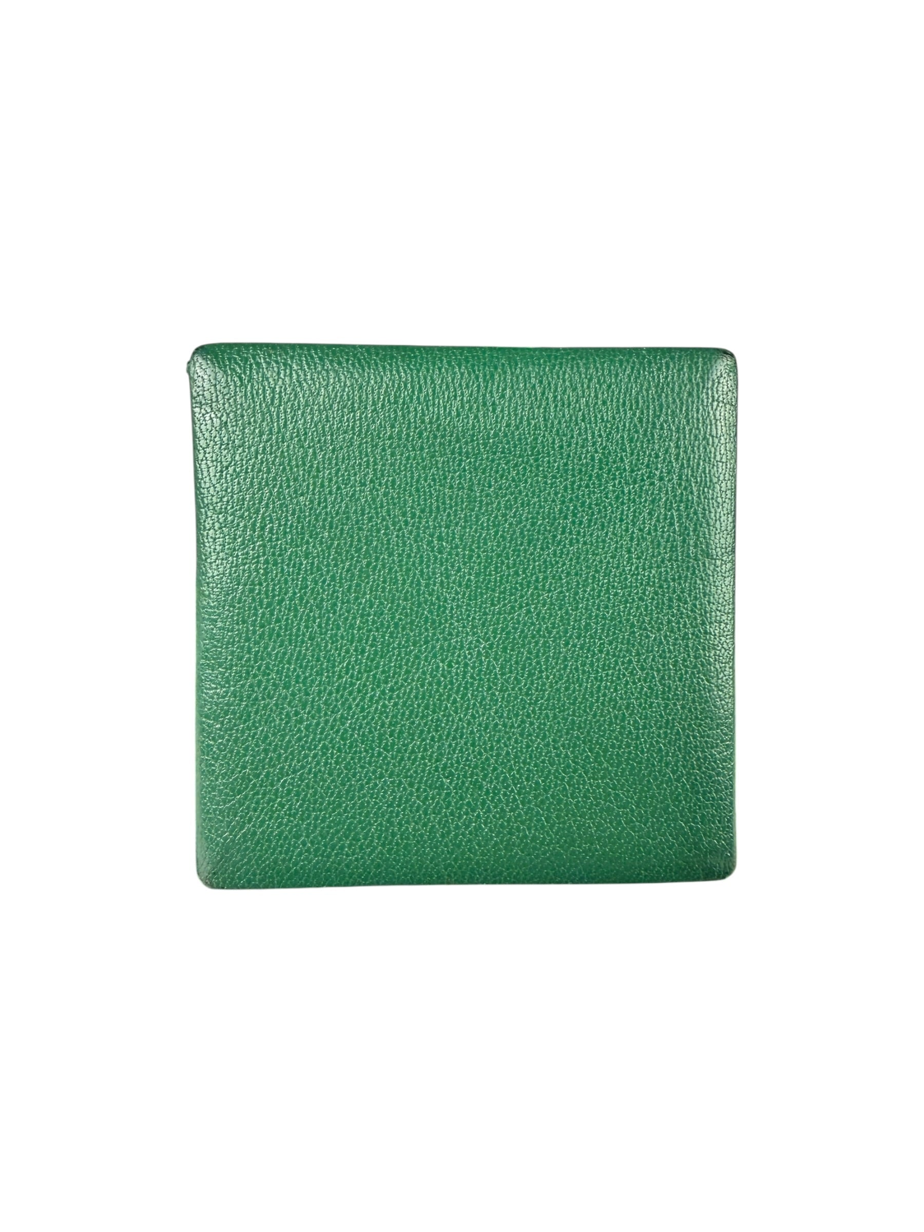 Hermes Green Leather Zoulou Coin Purse