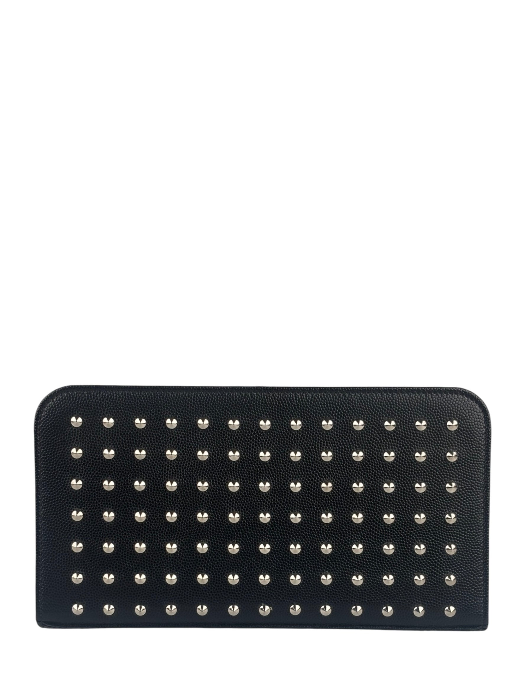 Saint Laurent Black Studded Long Wallet