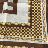 Fendi Vintage Chain Zucca Monogram Handkerchief Scarf