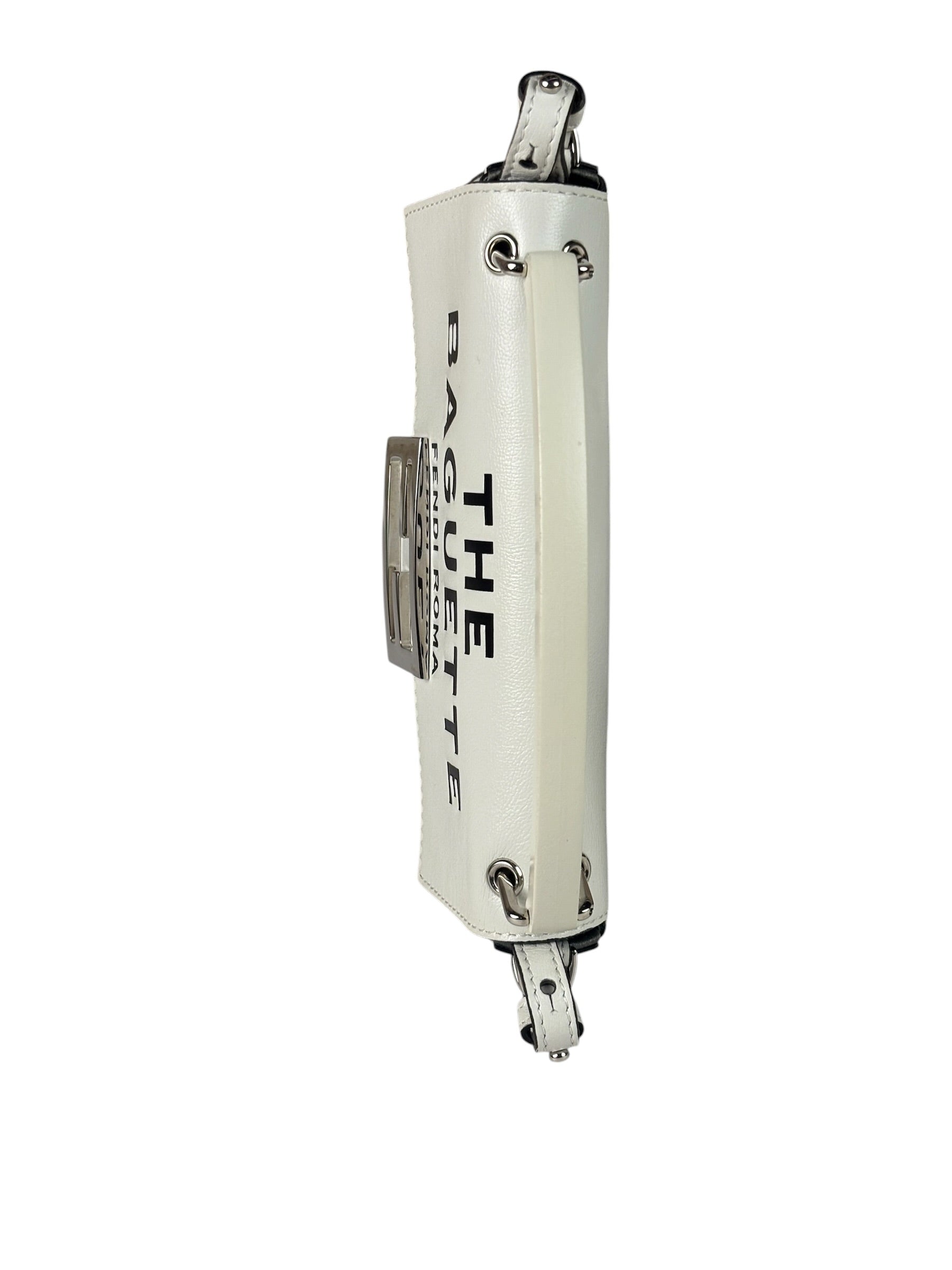 Fendi x Marc Jacobs White Leather Mini Baguette