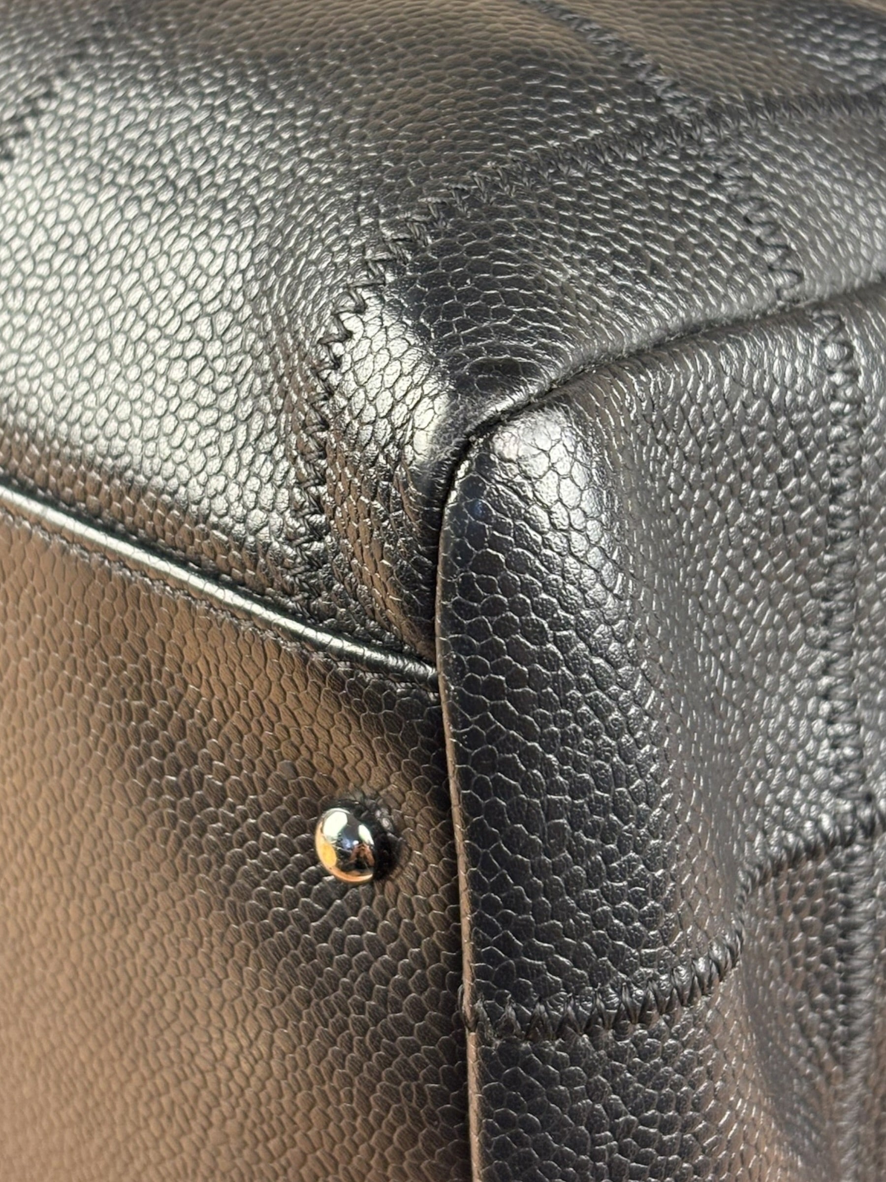 Chanel Black Leather Chocolate Bar Square-Stitched Bowler Shoulder Bag 2005
