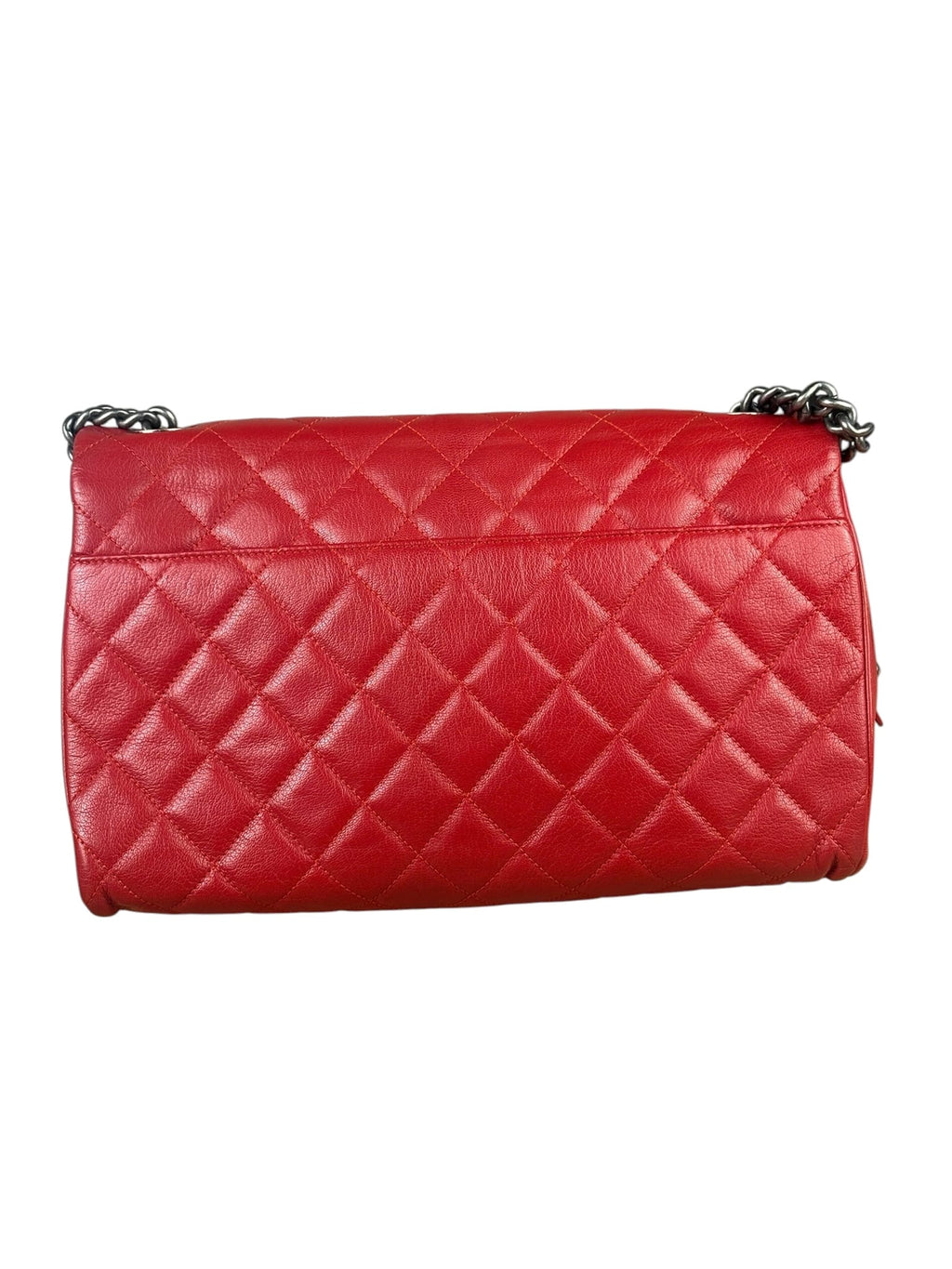Chanel Red Quilted Lambskin Flap Bag 2015