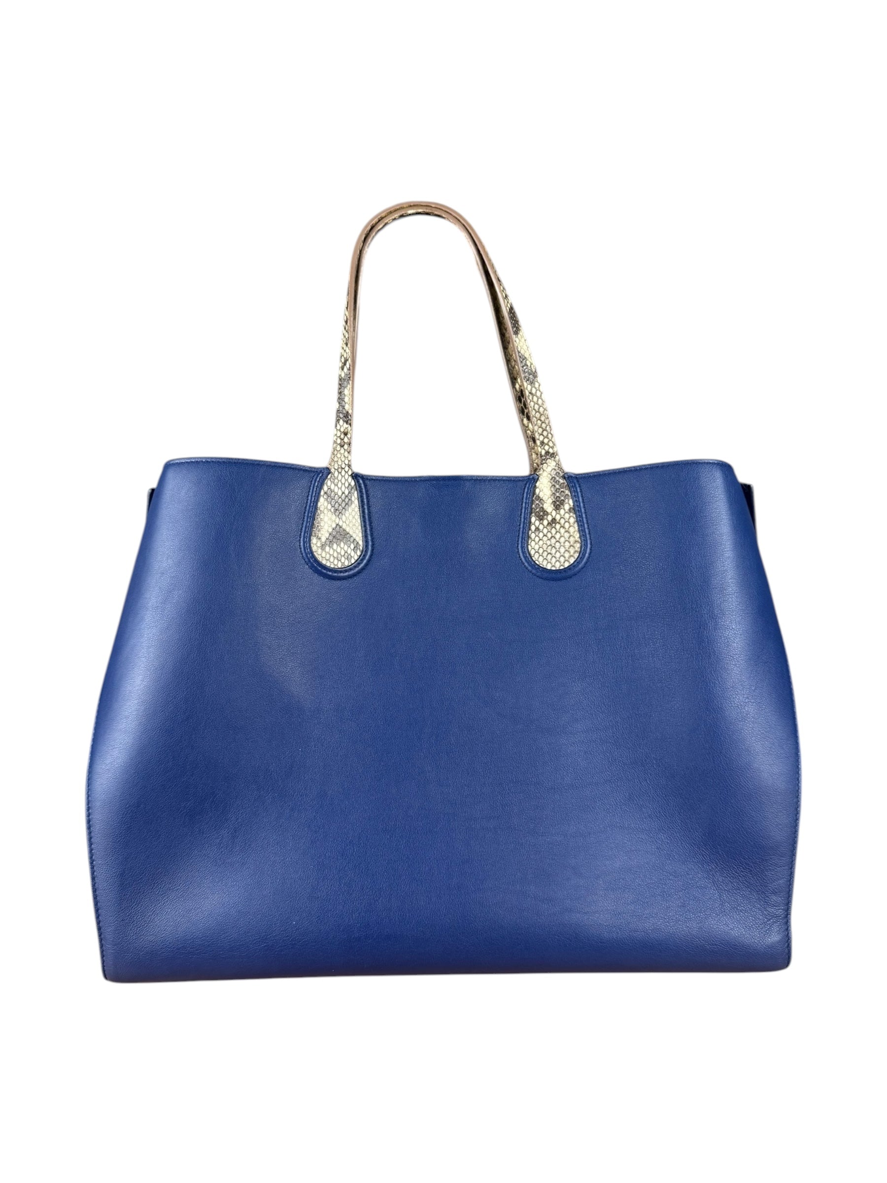 Christian Dior Python Trimmed Blue Addict Tote