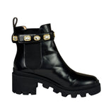 Gucci Black Kingsnake Leather Chelsea Ankle Boots