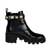 Gucci Black Kingsnake Leather Chelsea Ankle Boots