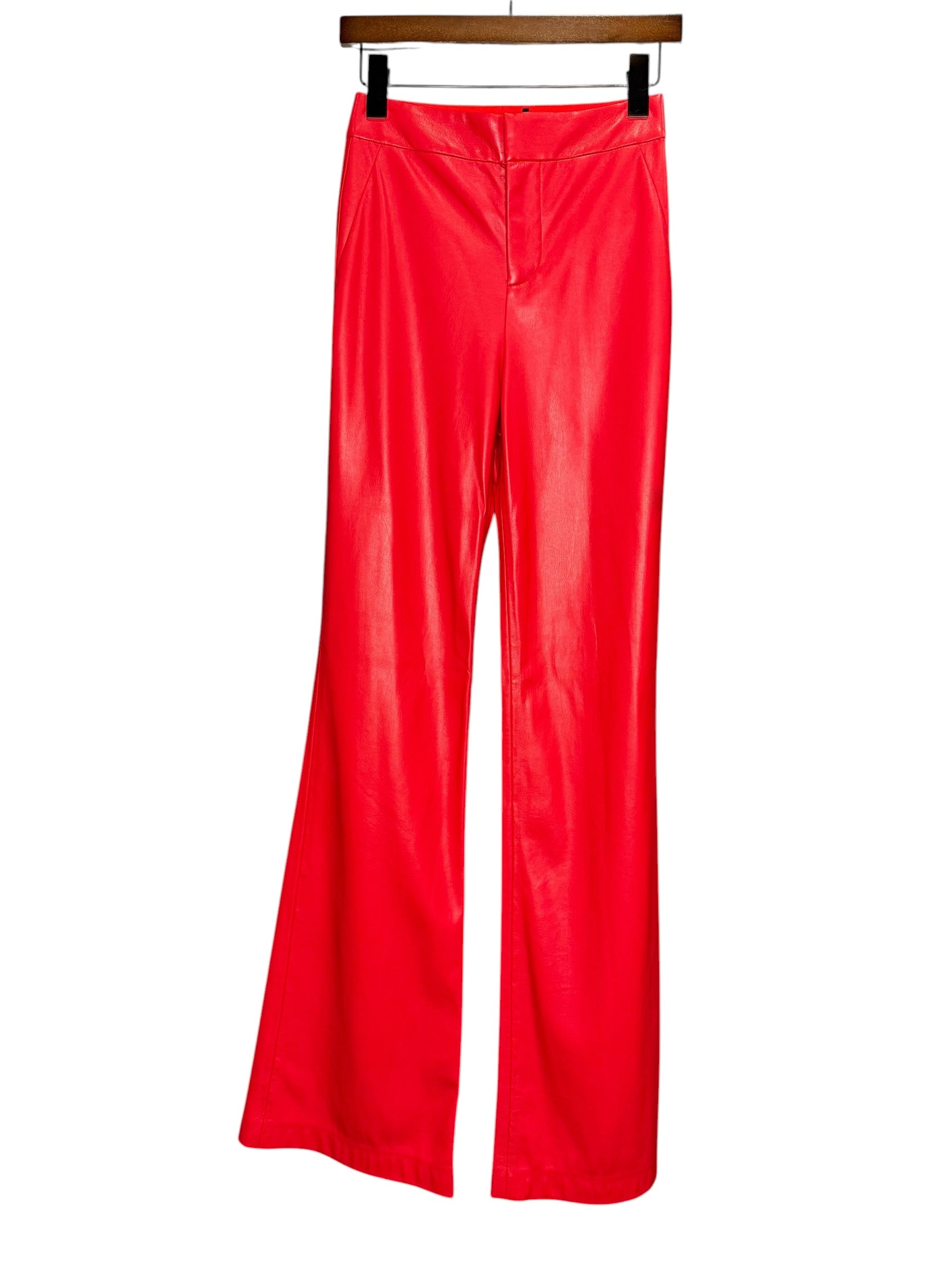 Alice & Olivia Red Leather Pants