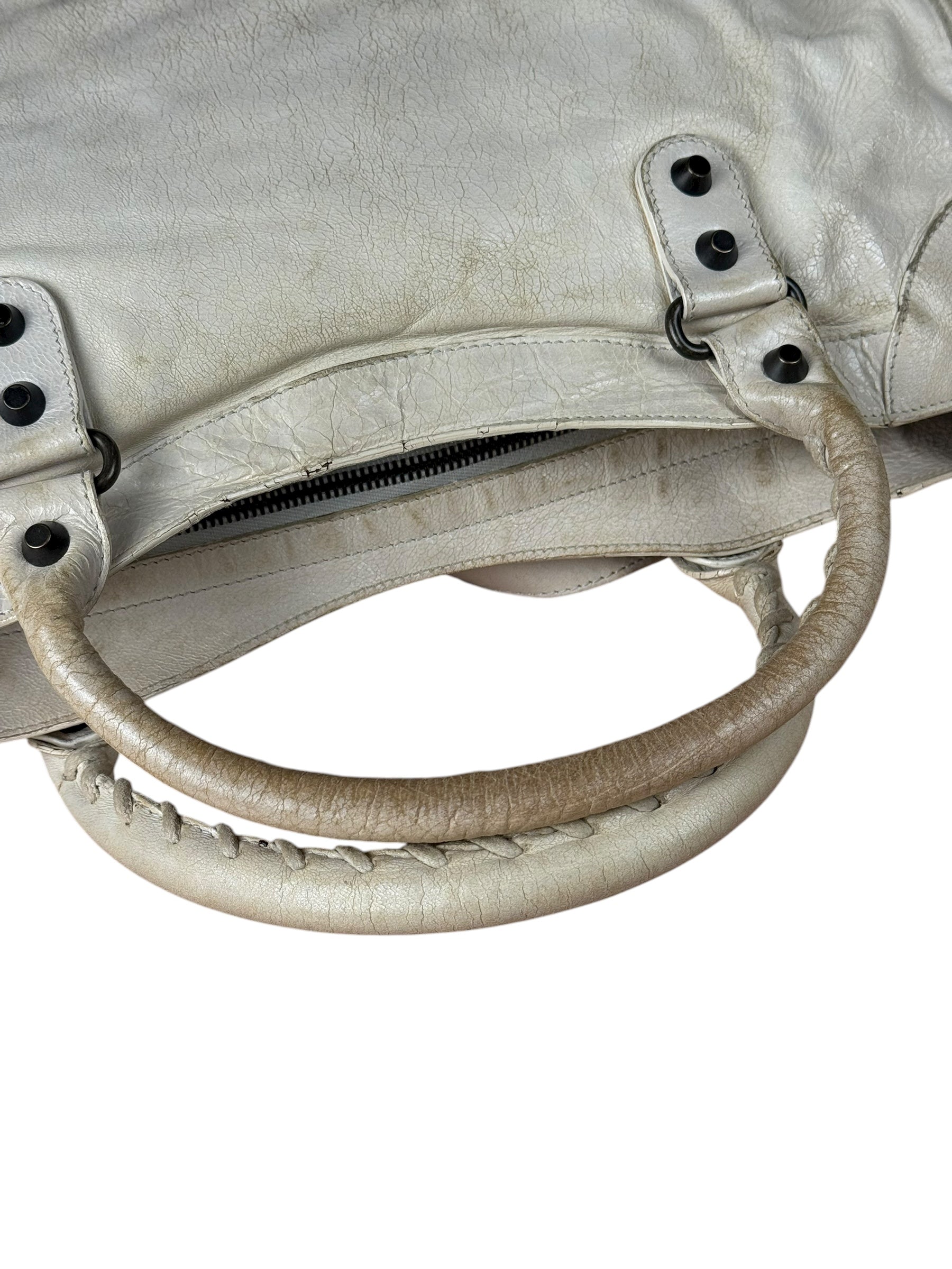 Balenciaga Ivory Leather Classic City Bag