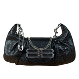 Balenciaga Black Leather Pamela Small Shoulder Bag