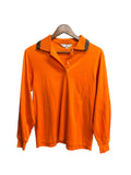 90s Christian Dior Sports Orange/Black Lace Collar Polo Shirt