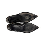 Saint Laurent Black Leather Studded Ankle Boots