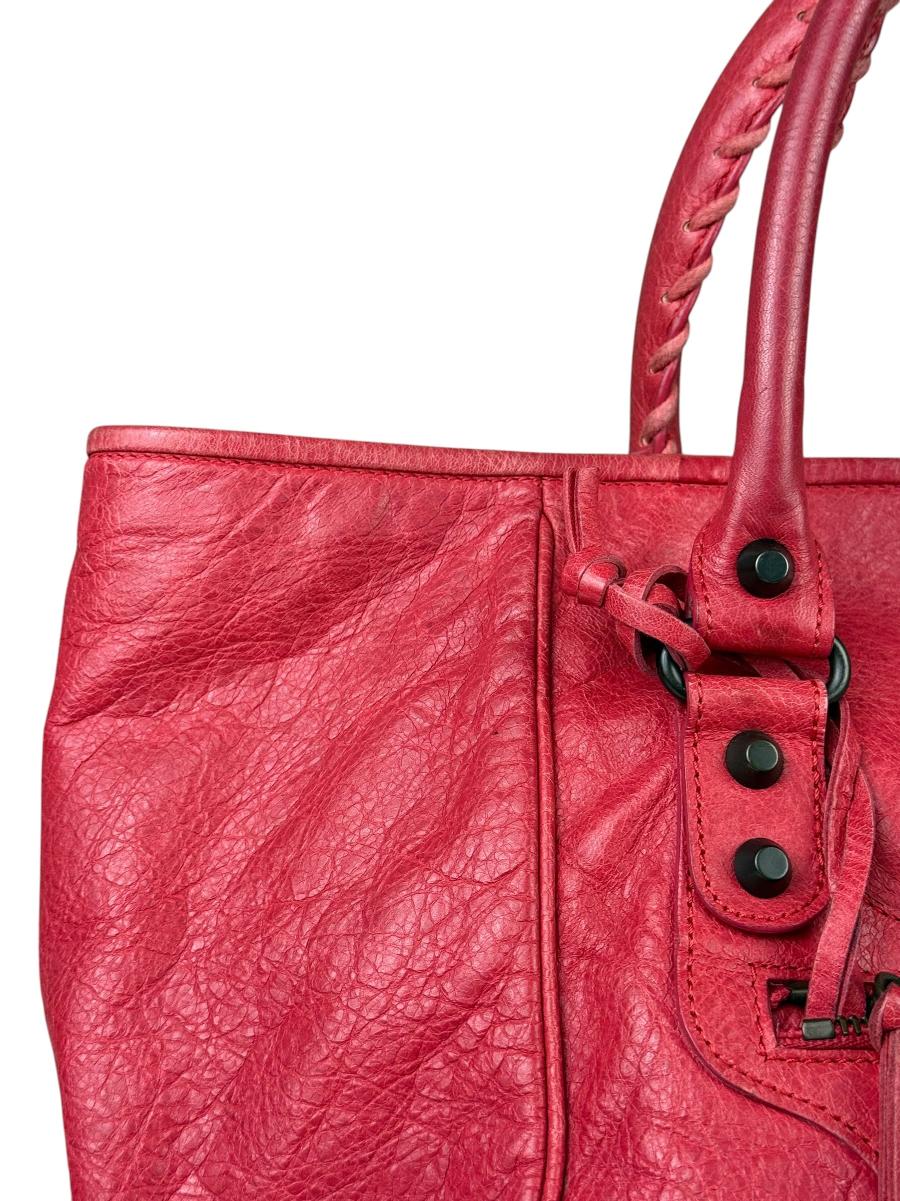 Balenciaga Red Leather Le City Tote