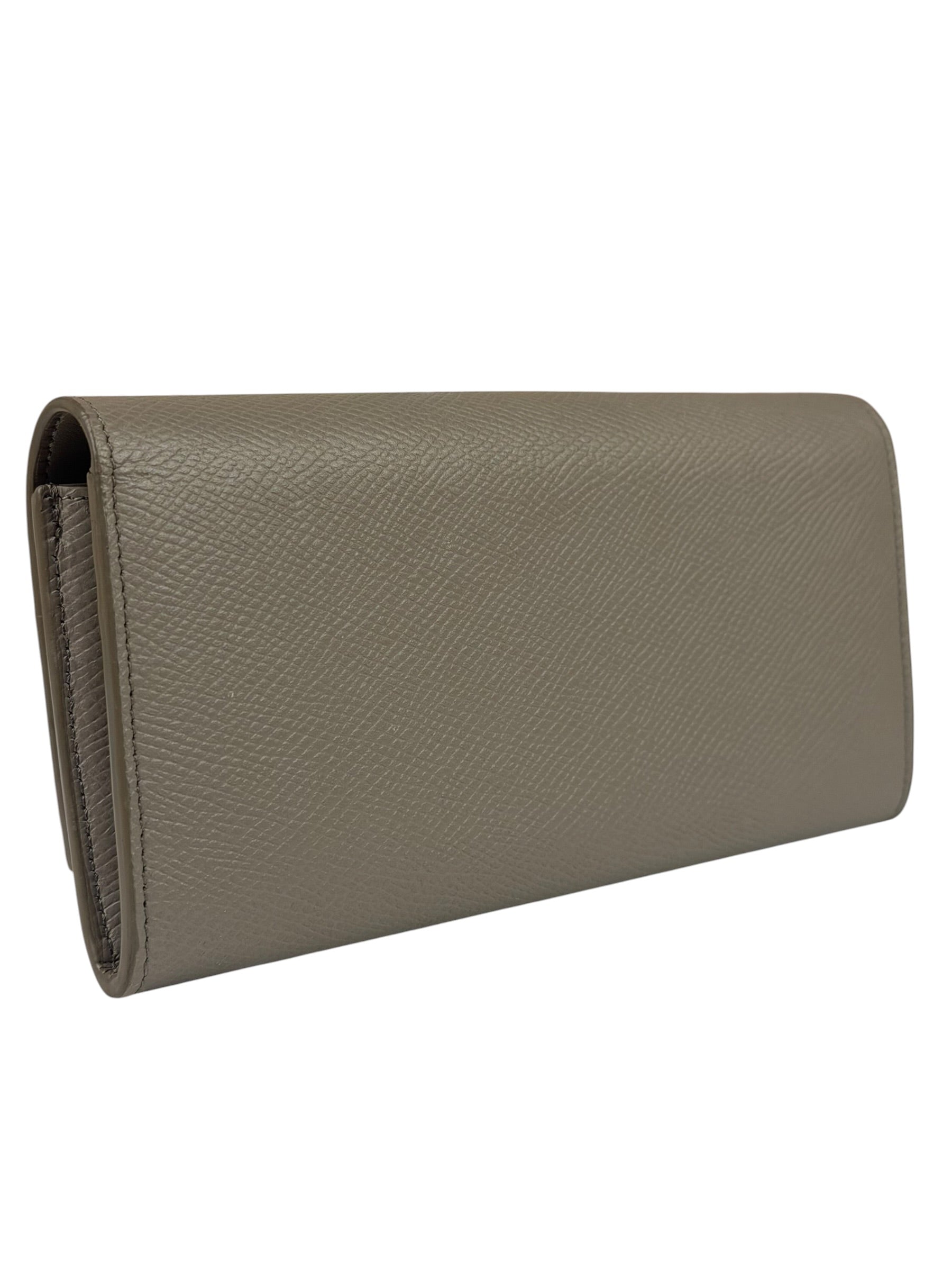 Celine Grey Leather Long Flap Wallet