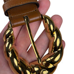 Gucci Torchon Buckle Belt Brown