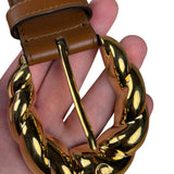 Gucci Torchon Buckle Belt Brown