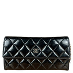 Chanel Black Patent Leather Wallet on Chain 2014