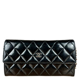 Chanel Black Patent Leather Wallet on Chain 2014