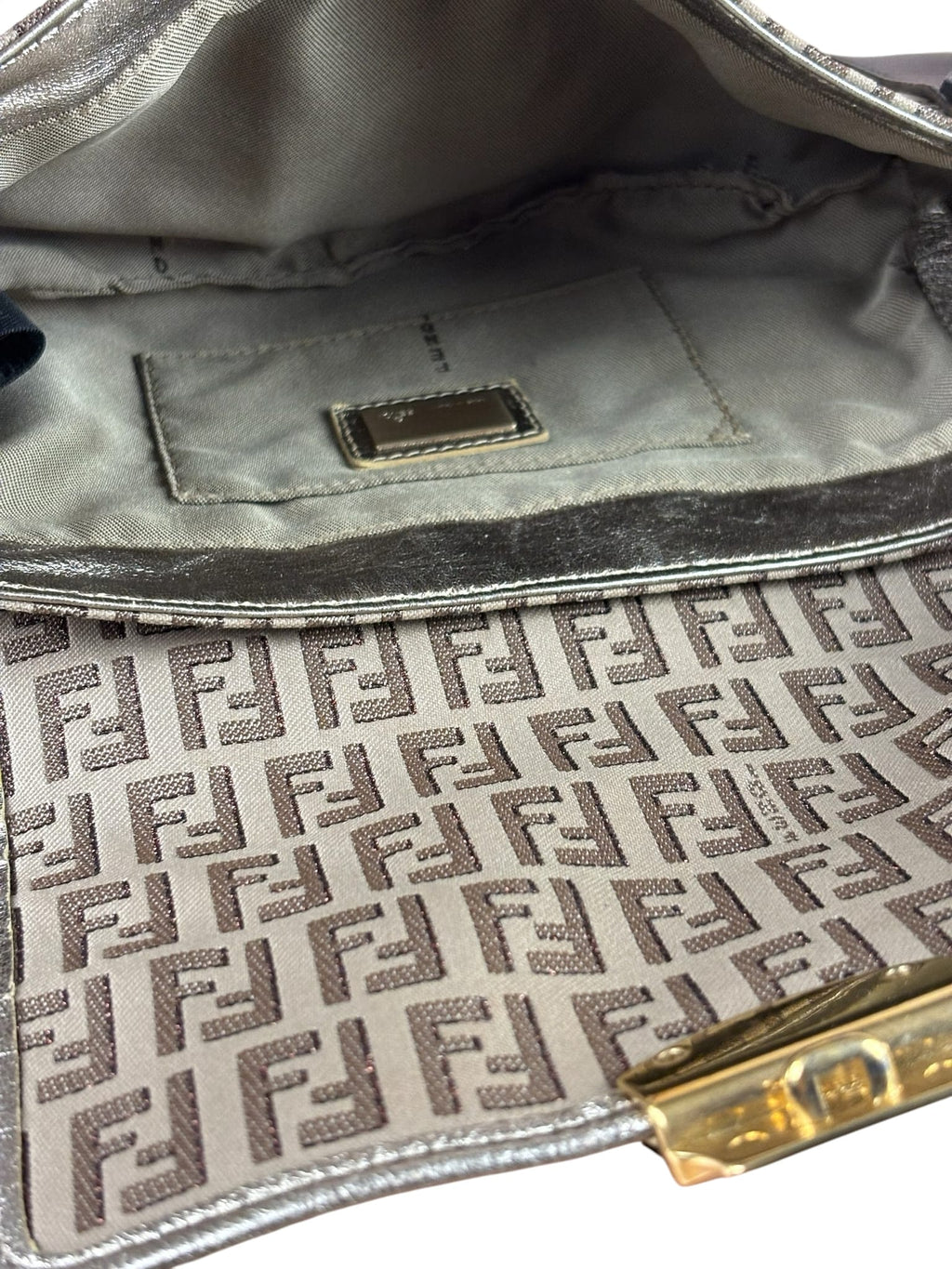 Fendi Colorblock Leather Trim Zucca Compilation Baguette