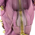 Balenciaga Purple Leather Velo Moto Two-Way Bag