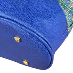 Vivienne Westwood Blue/Green Woven Plaid Saturn Shoulder Bag