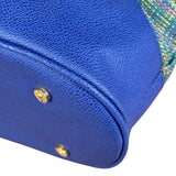 Vivienne Westwood Blue/Green Woven Plaid Saturn Shoulder Bag