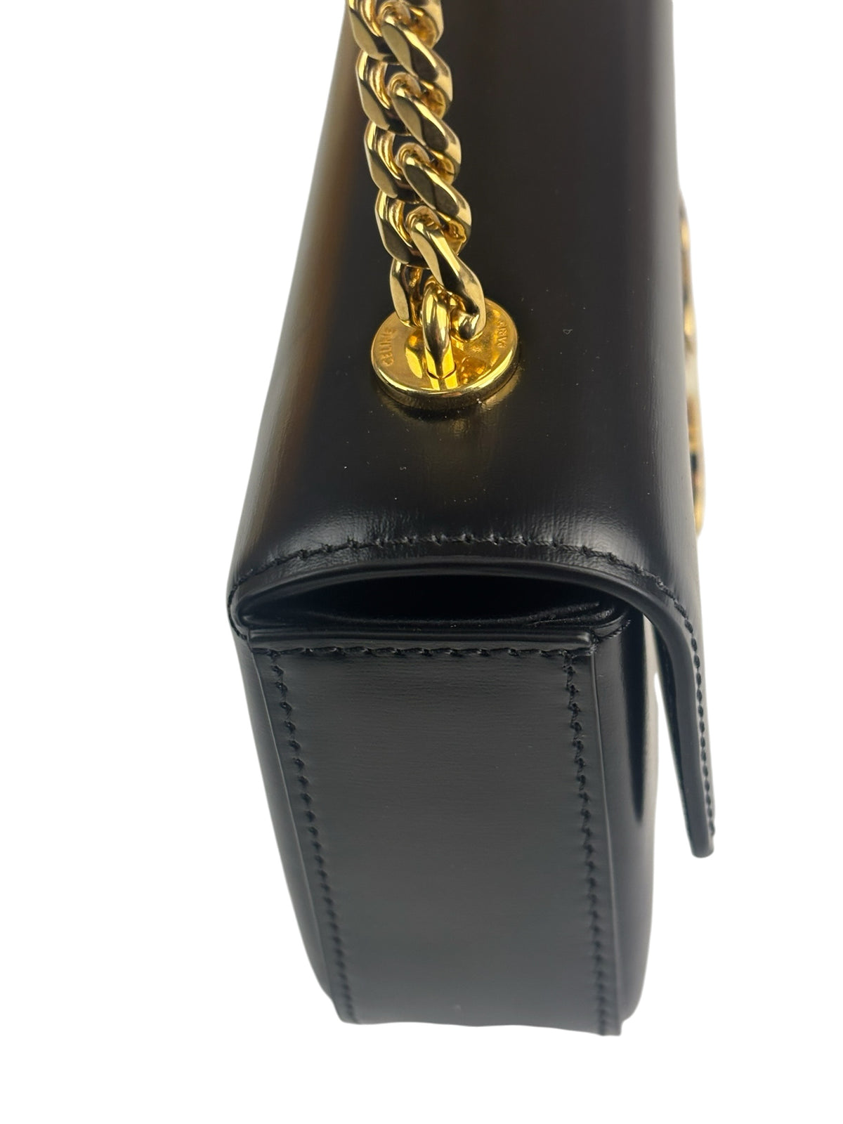 Celine Black Calfskin Claude Flap Chain Bag