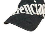 Balenciaga Diagonal Embroidered Logo Cap Black
