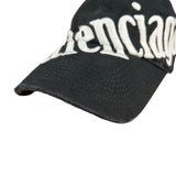 Balenciaga Diagonal Embroidered Logo Cap Black