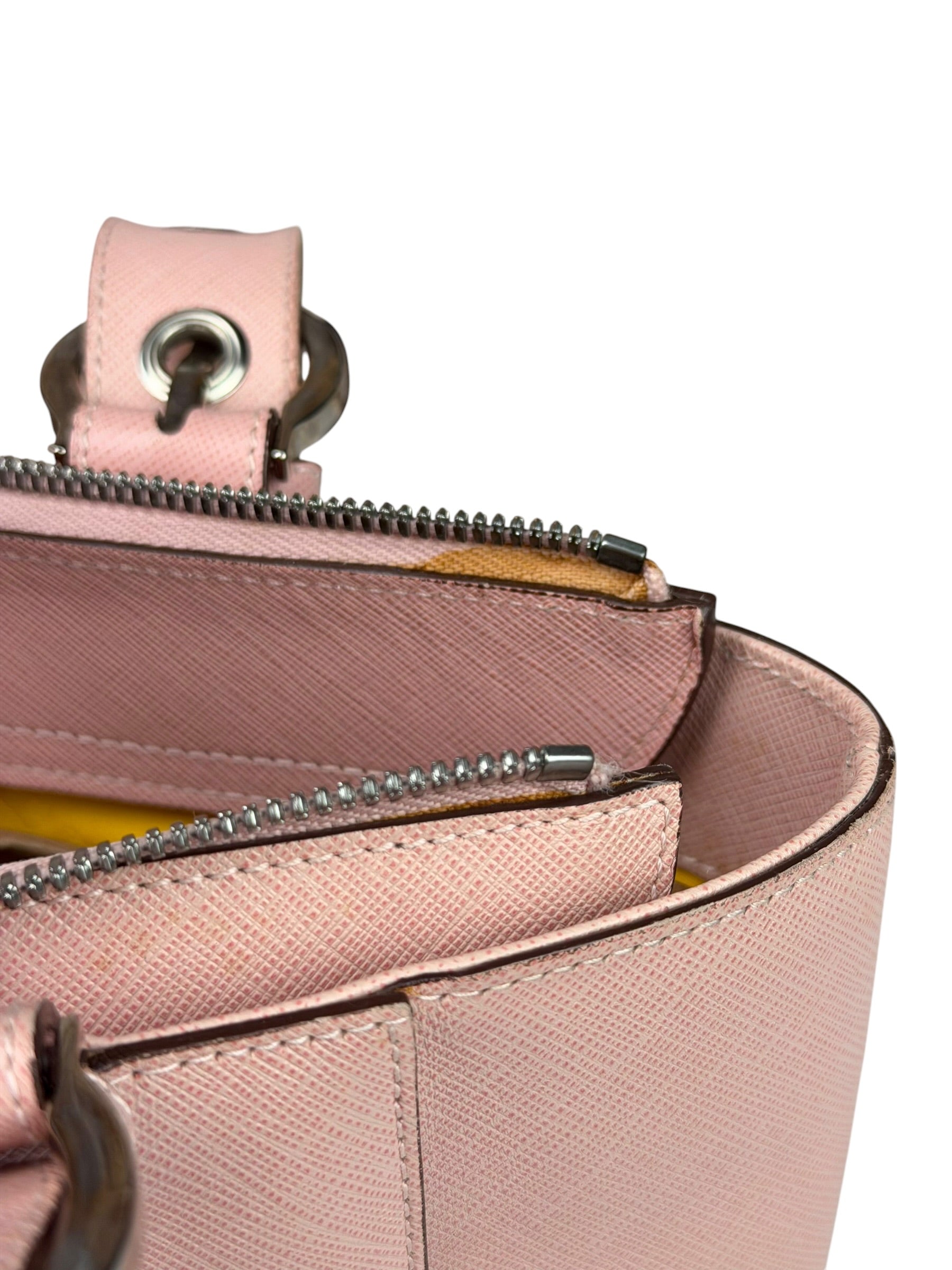 Salvatore Ferragamo Pink Saffiano Leather Shoulder Bag