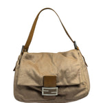 Fendi Brown Leather Trim/Wool Mamma Baguette