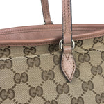 Gucci Beige/Pink Leather Trim Bree Shoulder Bag