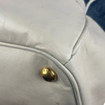 Prada Denim White Leather Trim Saffiano Handbag