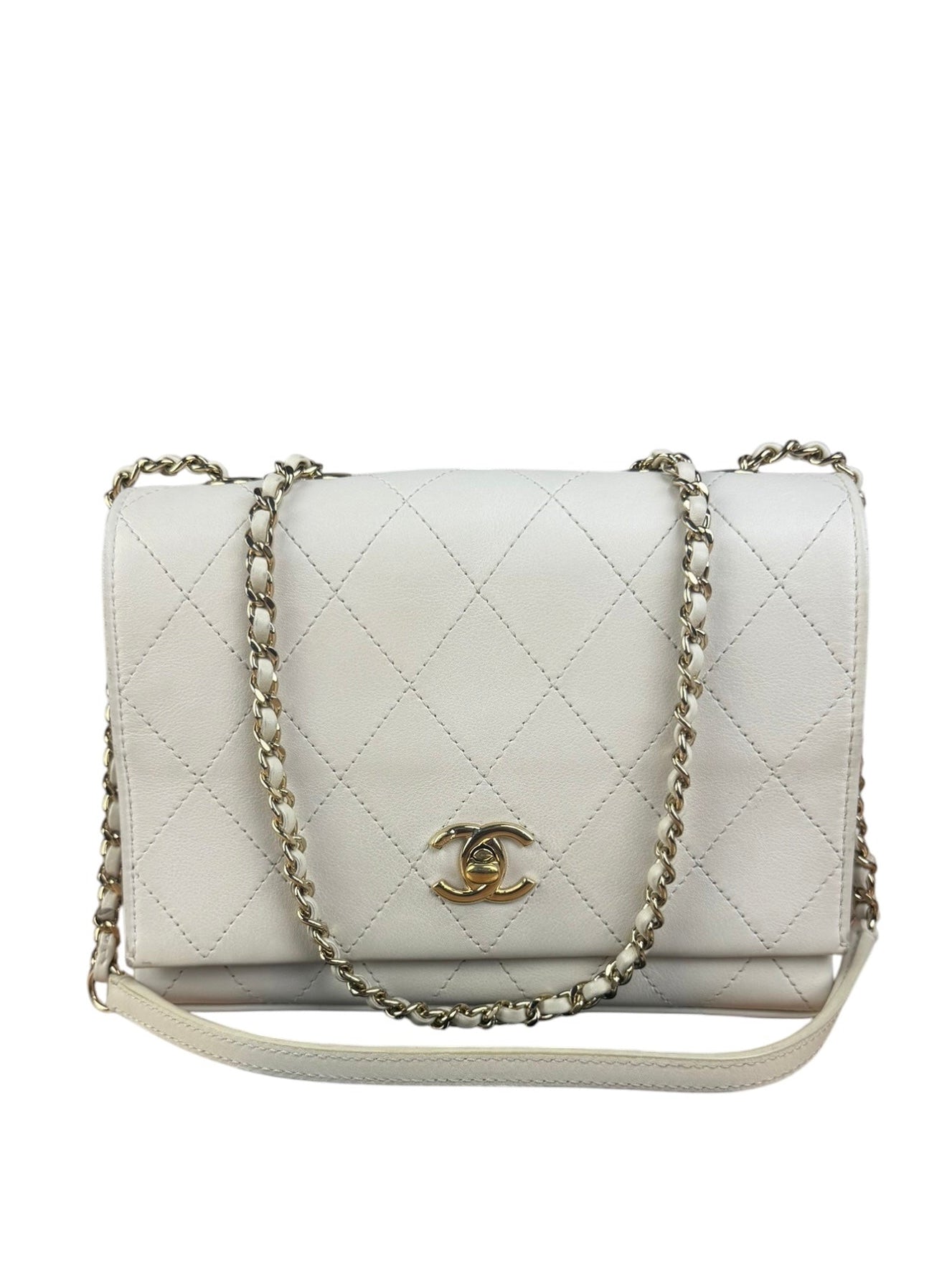 Chanel White Leather Mini Shoulder Bag 1992