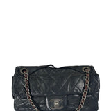 Chanel Black/Grey Quilted Calfskin Matelassè Iridescent Flap Bag 2009