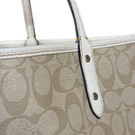 Coach Leather Signature Canvas Reversible City Tote Bag