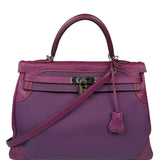 Hermes Kelly 35 Purple Ghillies Swift Togo Leather Handbag 2015