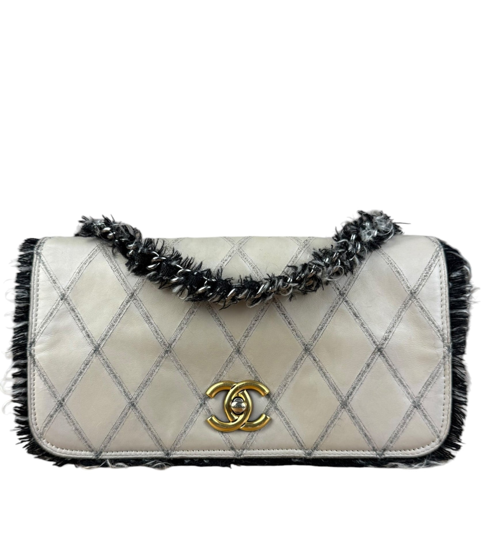Chanel Tweedy Quilted Leather Fringe Flap Bag 2011