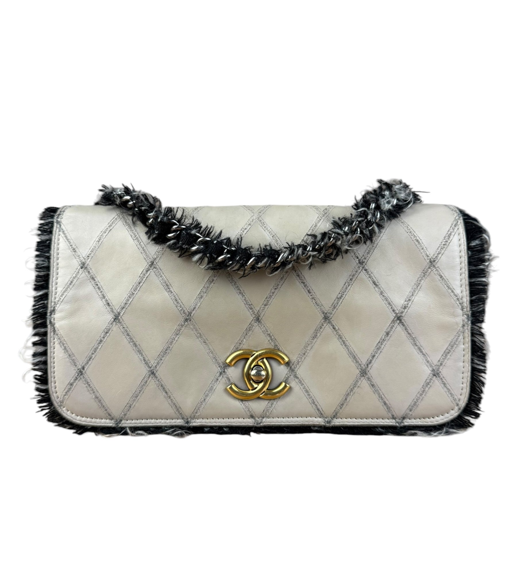 Chanel Tweedy Quilted Leather Fringe Flap Bag 2011