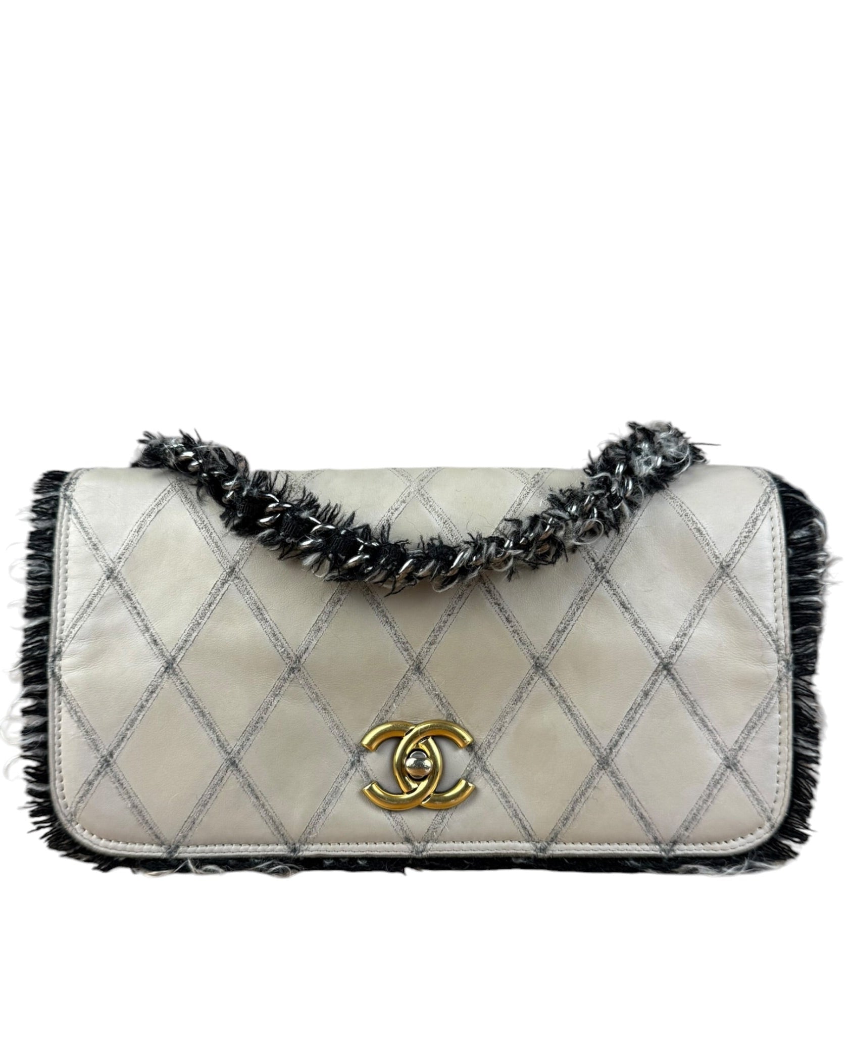 Chanel Tweedy Quilted Leather Fringe Flap Bag 2011
