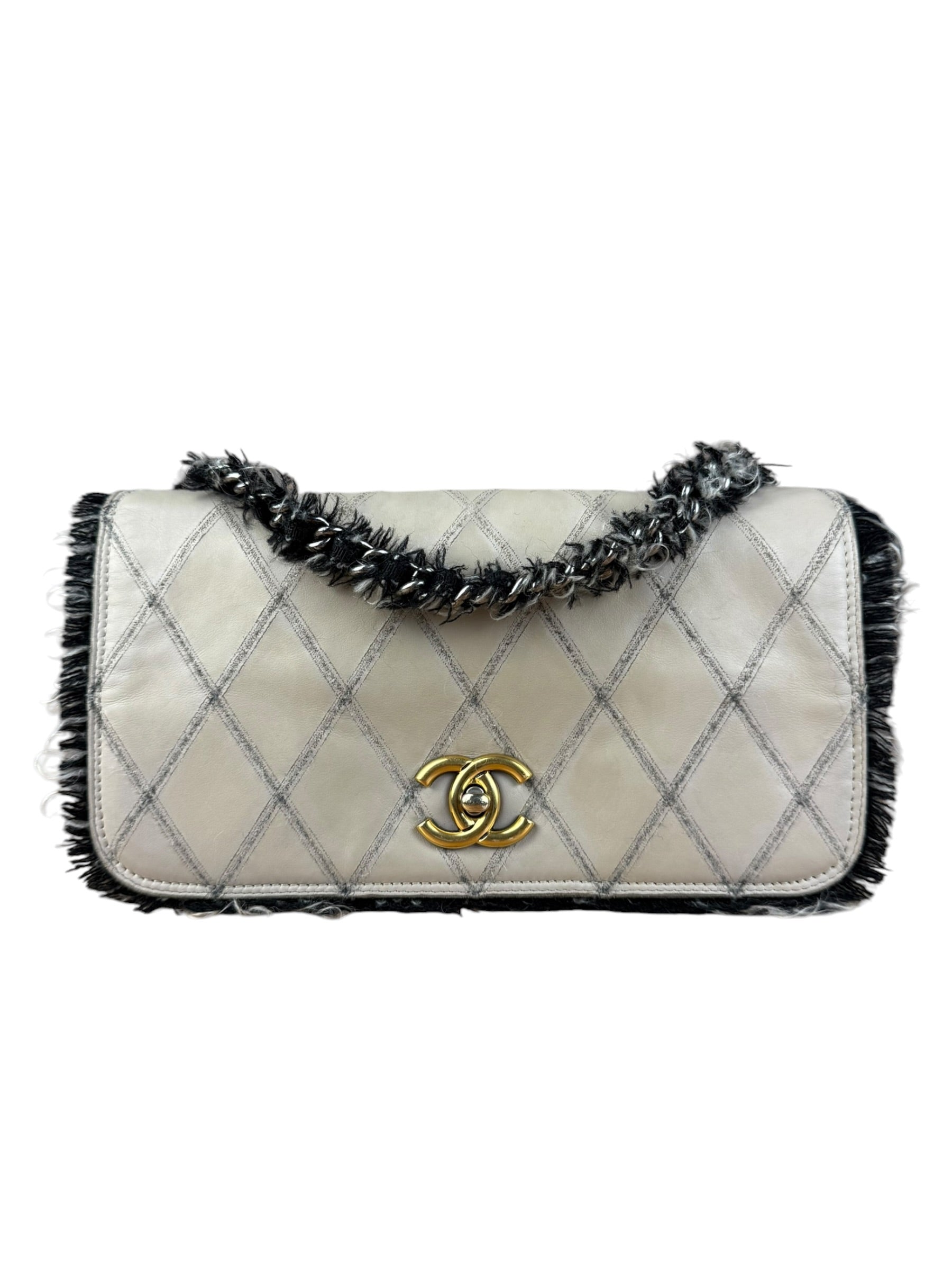 Chanel Tweedy Quilted Leather Fringe Flap Bag 2011