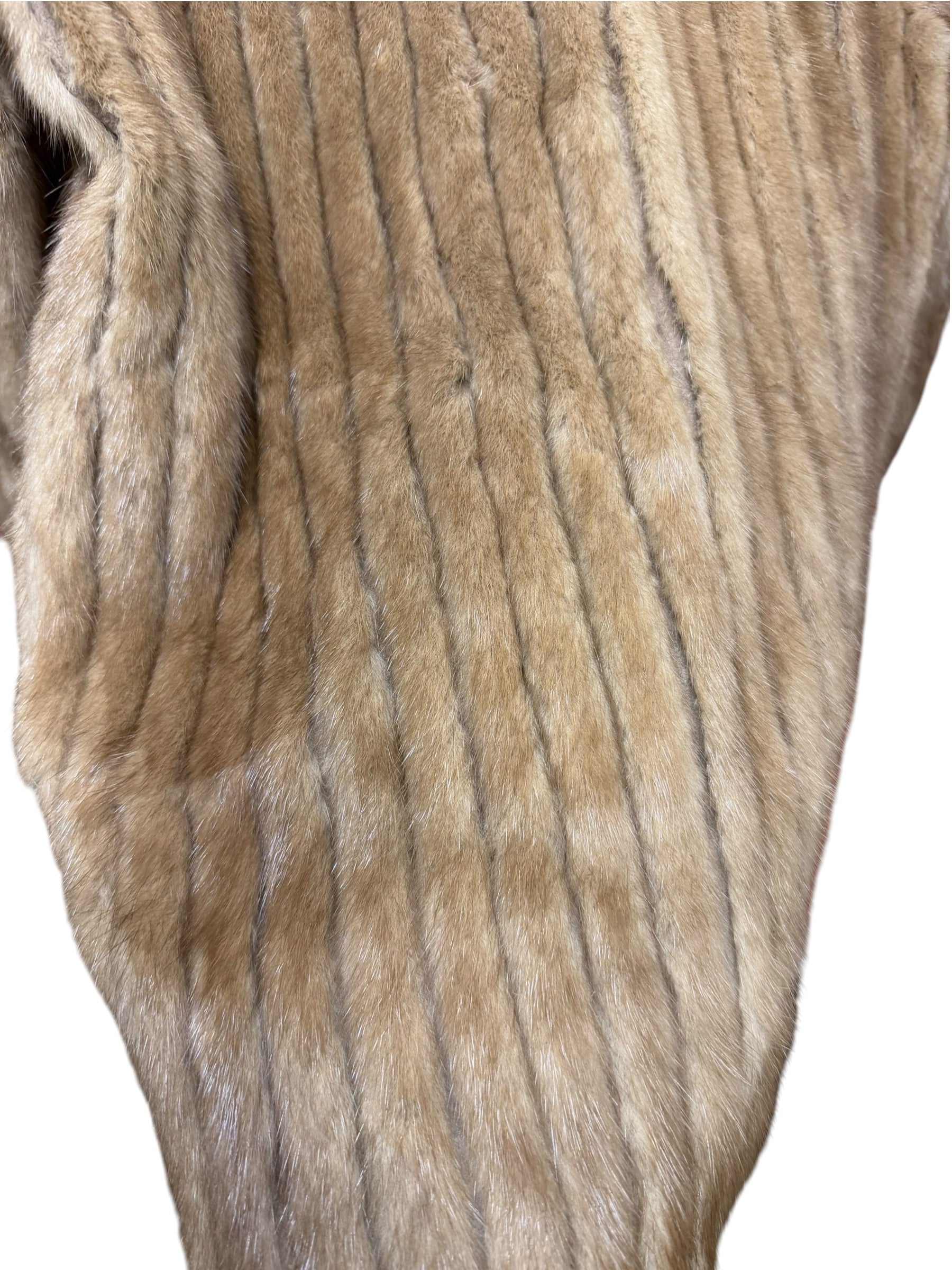 Vintage San Marco x Saga Mink Brown Vertical Strips Fur Coat