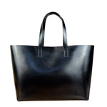 Saint Laurent Black Leather Shopping Tote Bag