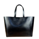 Saint Laurent Black Leather Shopping Tote Bag